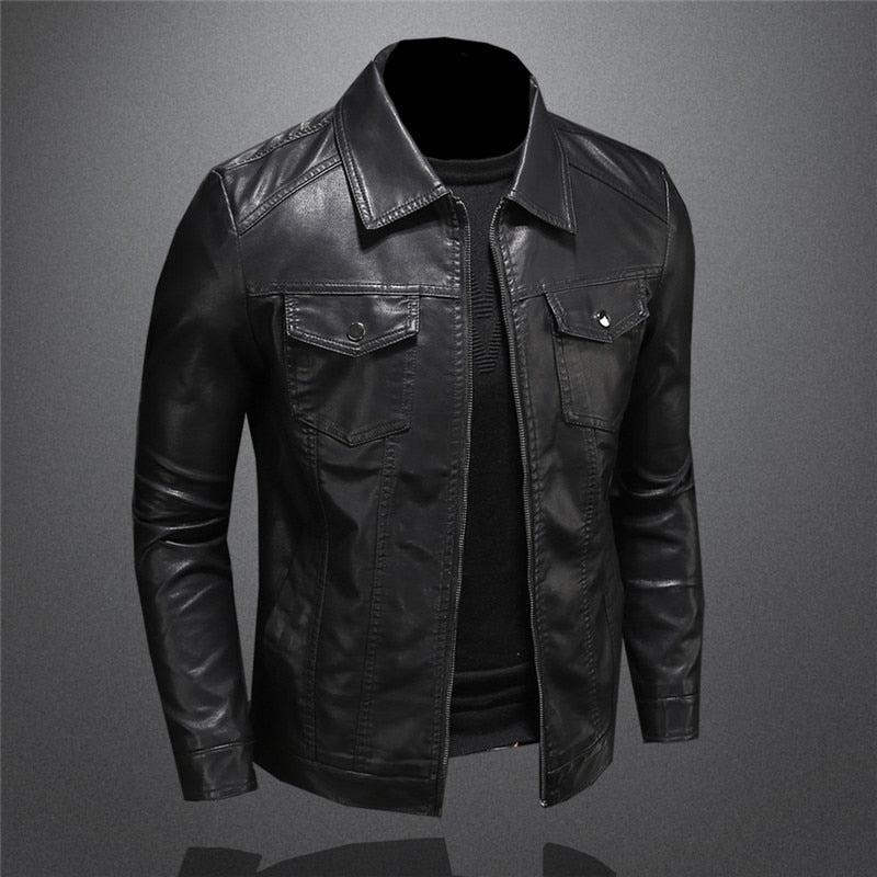 Adam™ Chaqueta de cuero para hombre