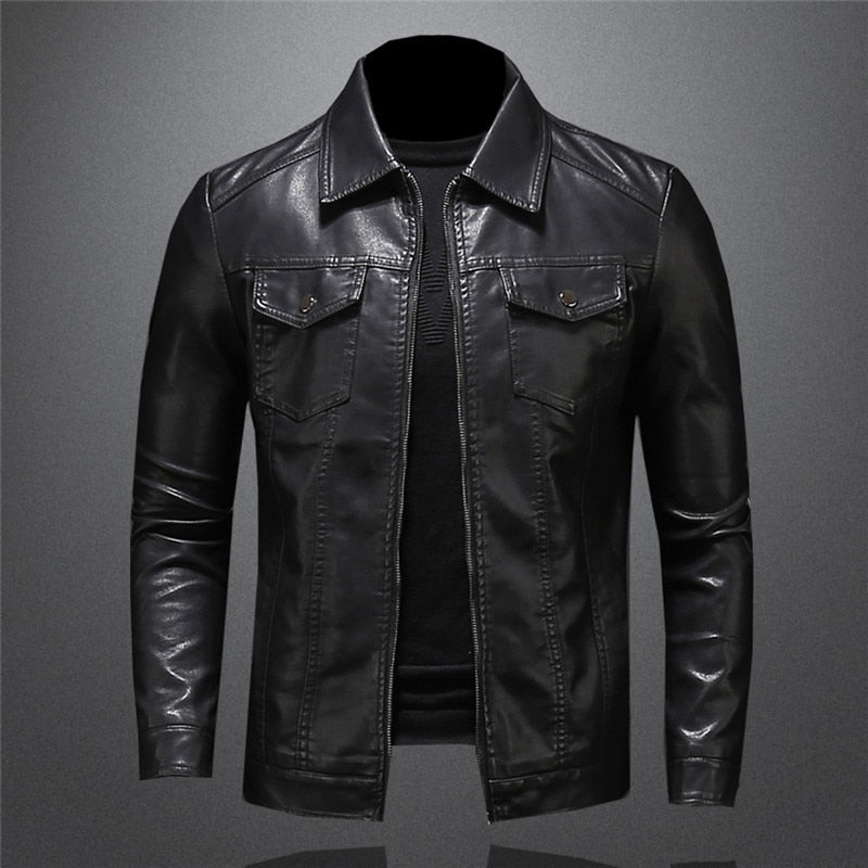 Adam™ Chaqueta de cuero para hombre