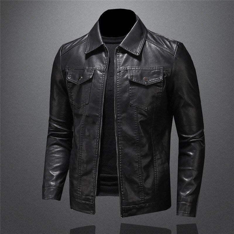 Adam™ Chaqueta de cuero para hombre